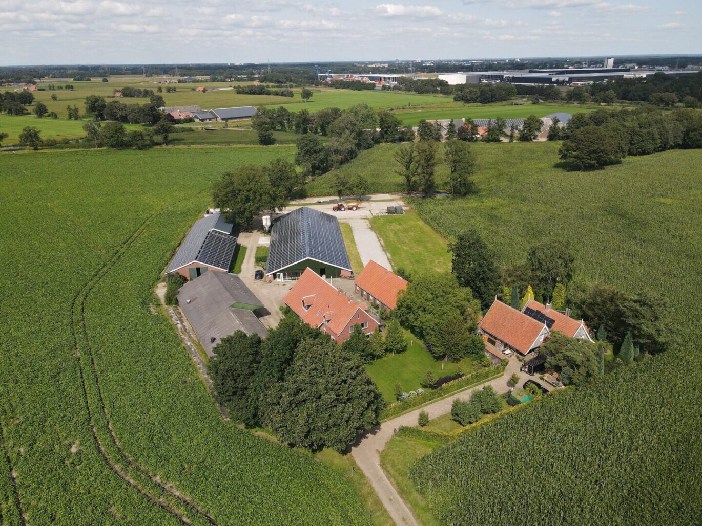 agrarische zonnepaneleninstallatie gerealiseerd door PV-Projecten