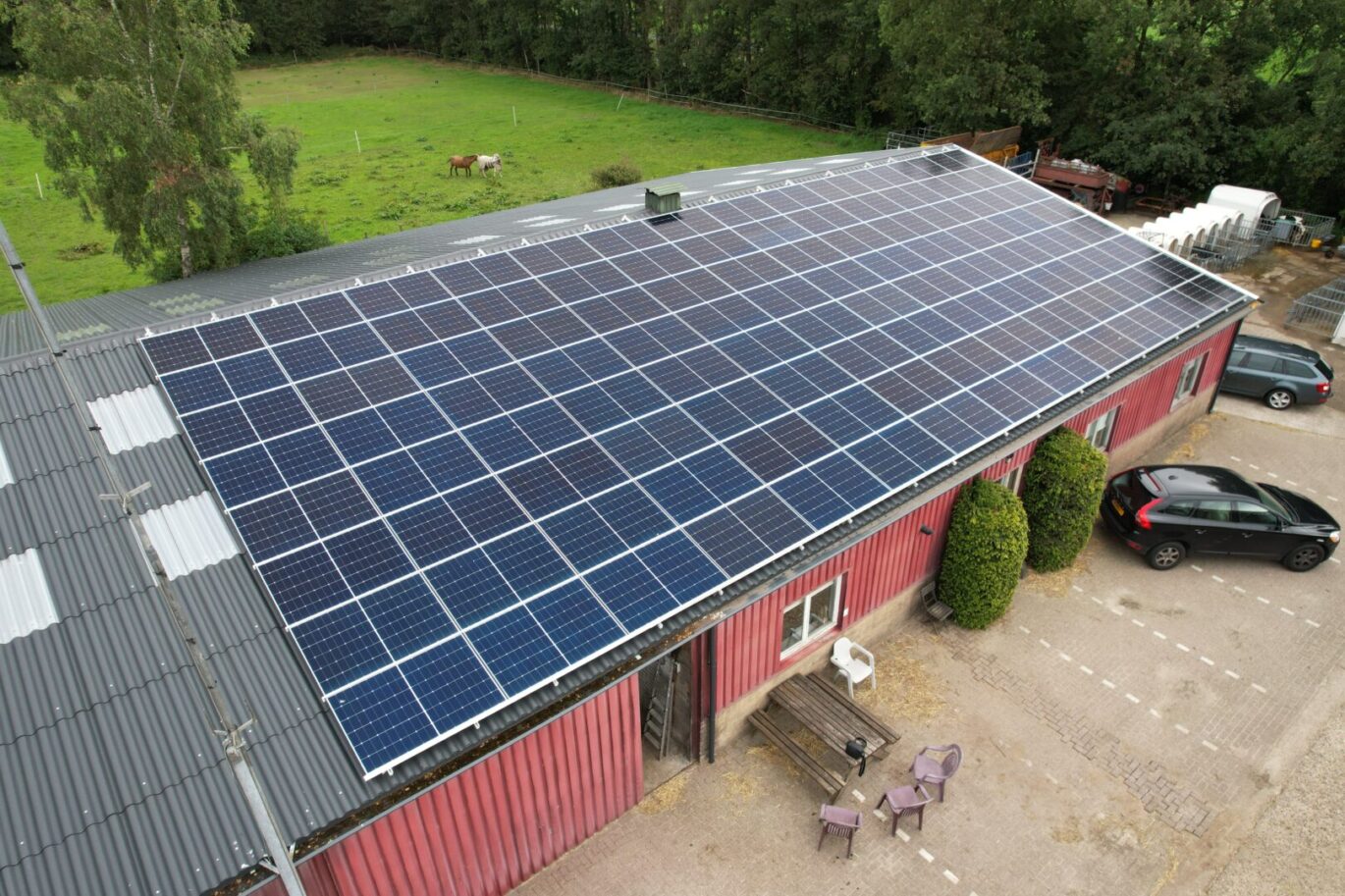 gerealiseerde agrarische zonnepaneleninstallatie van PV-Projecten